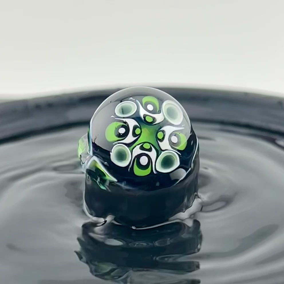 Steve H Glass 20mm ‘Green Dotstack’ Marble