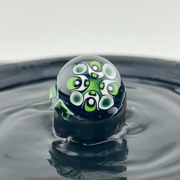 Steve H Glass 20mm ‘Green Dotstack’ Marble