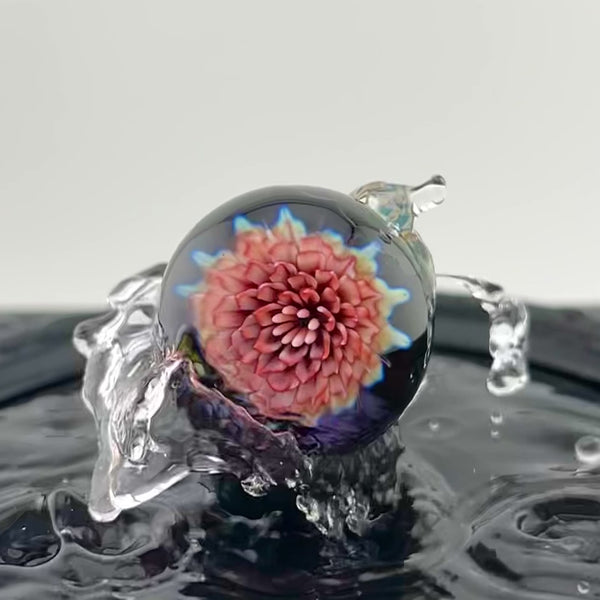Bennie Glass 31mm ‘Red Flower Implosion’ Marble